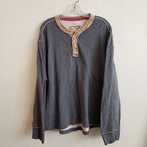 carbon2cobalt Kinetic Henley Long Sleeve Cotton Shirt Mens XL Preowned